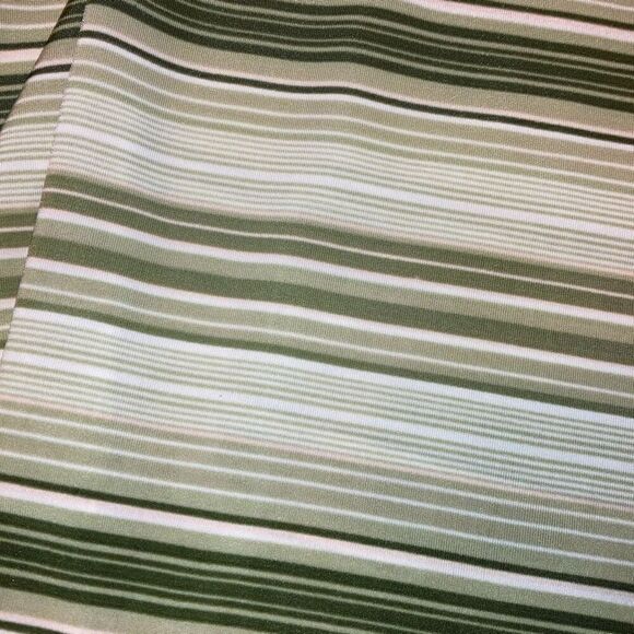 Vtg Vanity Made in USA Sz Medium Large Stretchy Halter Neck Green Striped Dress - Picture 5 of 5